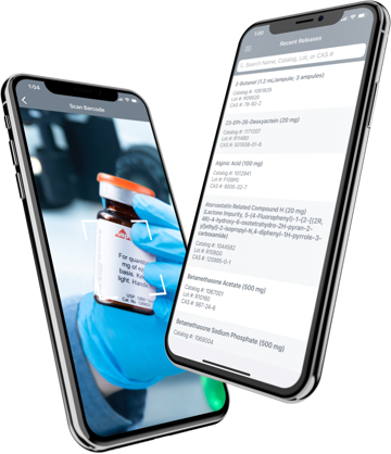 USP Reference Standards Mobile App’s barcode scanner and searchable library