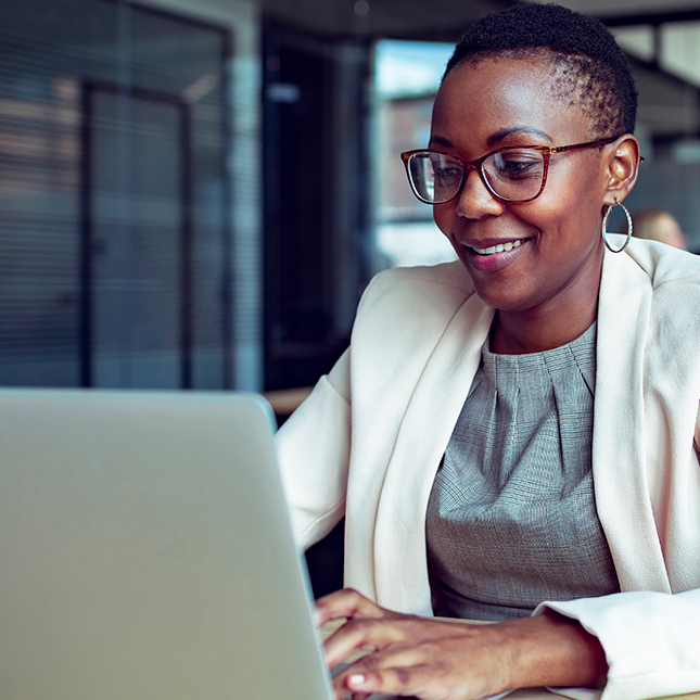 woman scientist working at a computer